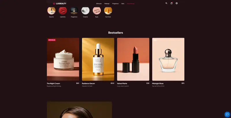 LuxBeauty - Website mỹ phẩm