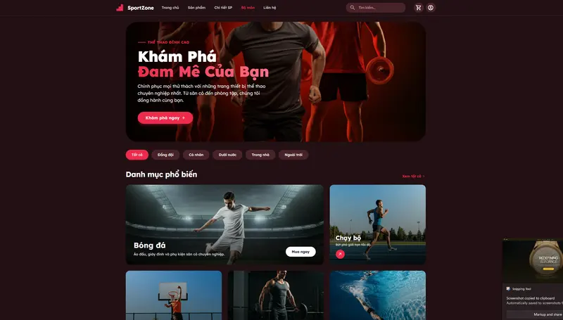 SportZone - Website thể thao