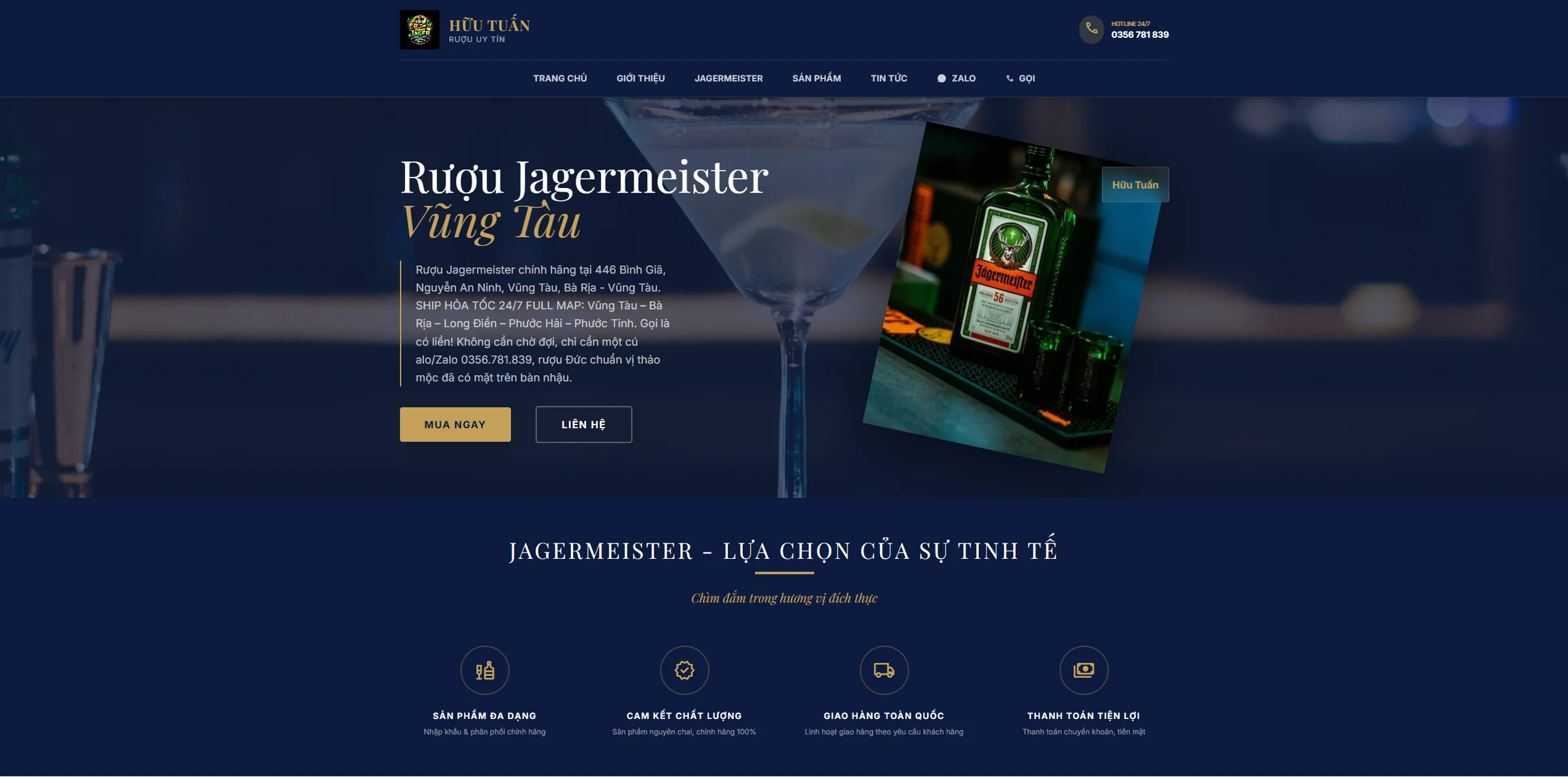 Rượu Jagermeister Vũng Tàu - Landing Page Bán Rượu
